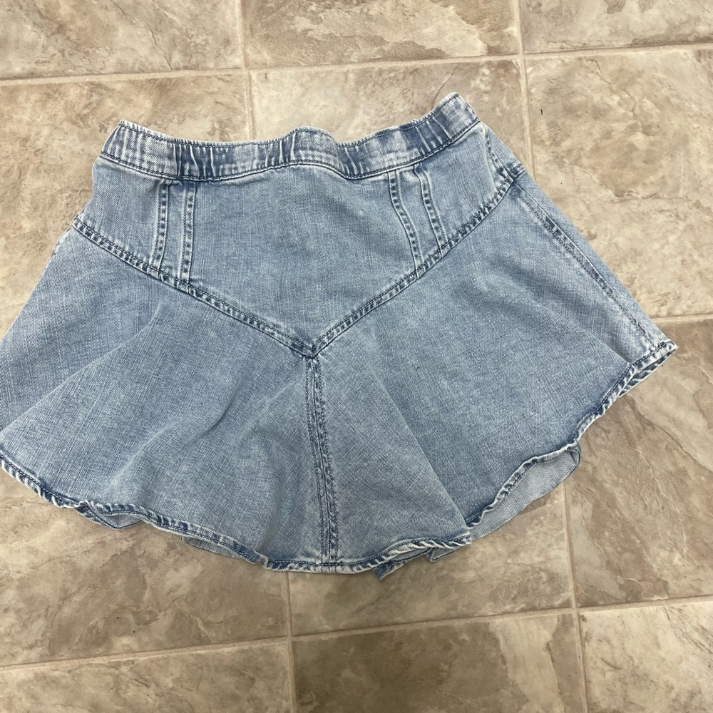 Aerie Light Blue Denim Skirt